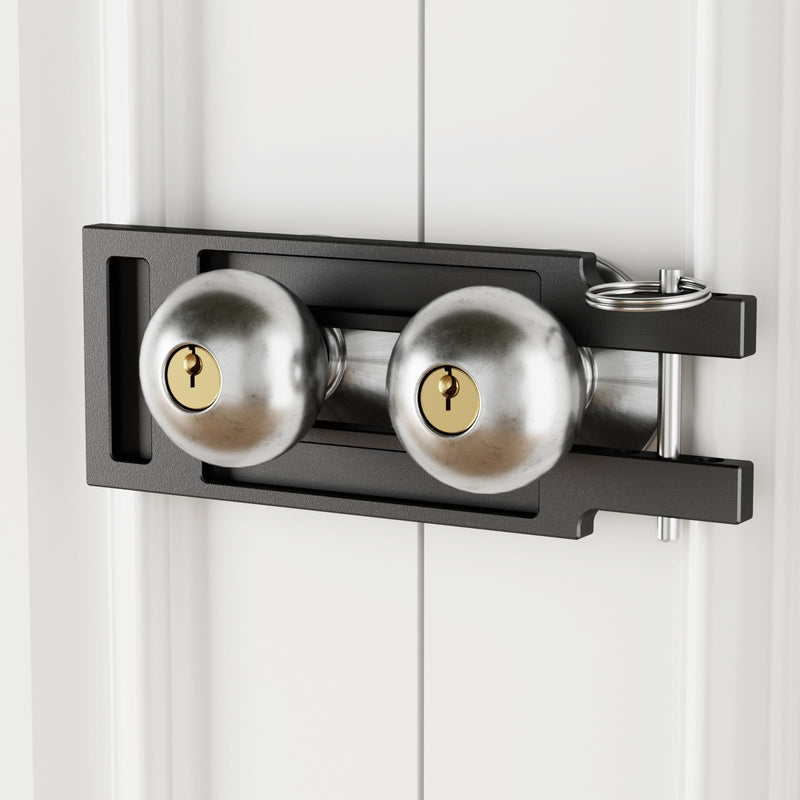 Double Door French Door Locks, Adjustable Childproof French Door Security,Easy Adjustable French Door Locks,Lock Picking,Black
