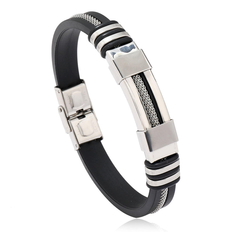 Randarch Titanium Wristband, Oveallgo Apus Ion Therapeutic Lympunclog Titanium Wristband Adjustable Lymphatic Magtherapy Sugarfirm Prostapower Bracelet Outdoor Sport Band for Men Women Silver