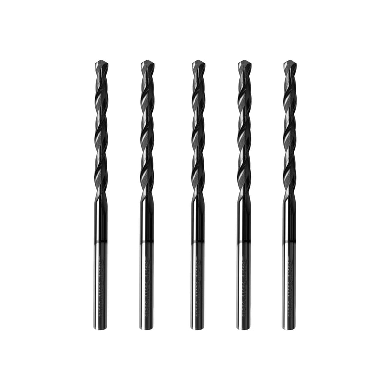 5Pcs 1/8" Solid Carbide Drill Bit, Drill Bits with TiAlN Coated and 2 Flute, Tungsten Carbide Drill Bits Straight Shank Drilling Tool for Stainless Steel Alloy Steel, 118° Point Angle 1/8in 5