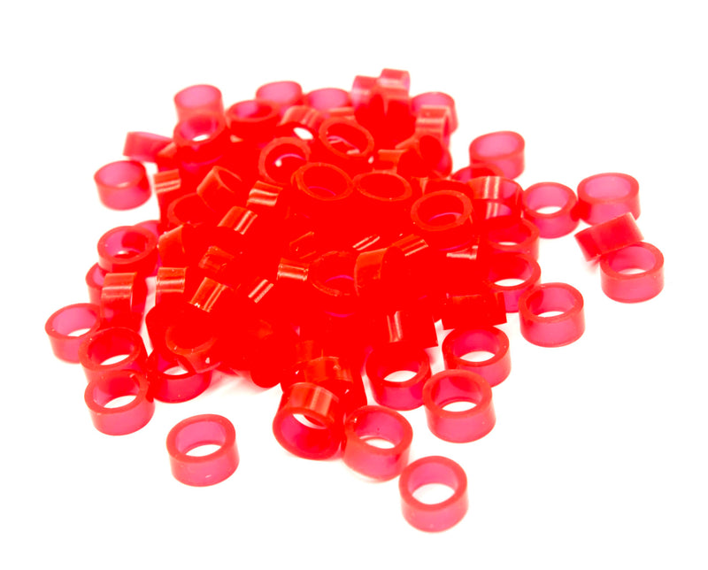 200pcs Dental Color Code Rings, 6mm Silicone Non-Toxic Orthodontic Rings Accessory, Autoclavable Instrument Identification System for Dental Clinics (Red, L) Red