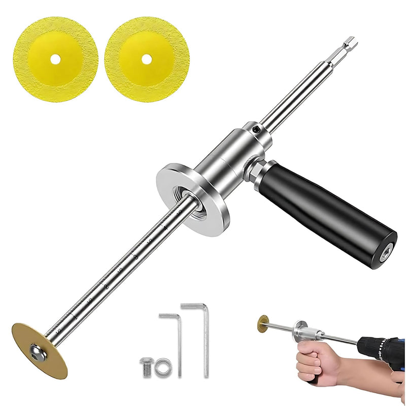 Inside Pipe Cutter for PVC Pipe Cutter, with Diamond Grit Cutting Wheel and Handle, Fit for 1-1/2 Inch to 8 Inch,7 Inch Adjustable Cutting Depth,1/4in Hex Shank Fit for Impact Drivers 1 Set