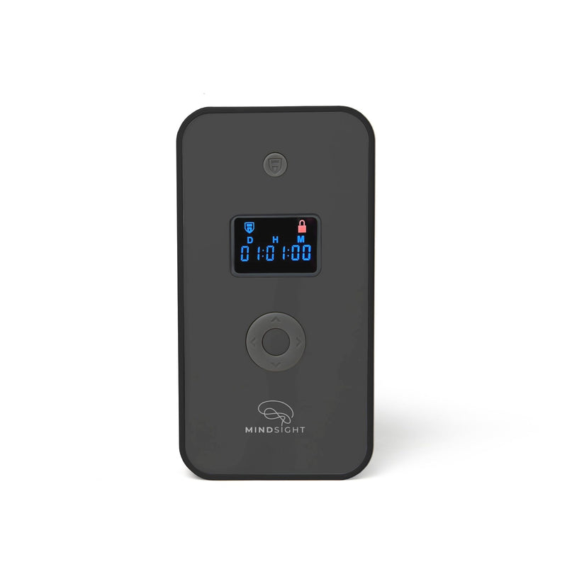 Mindsight Personal Timed Lock Box | Unplug from Phones and Other Small Distractions | 3 Modes based on Willpower | Easy to Use | Out of Sight ~ Out of Mind | Boost Your Mental Wellness Matte Black