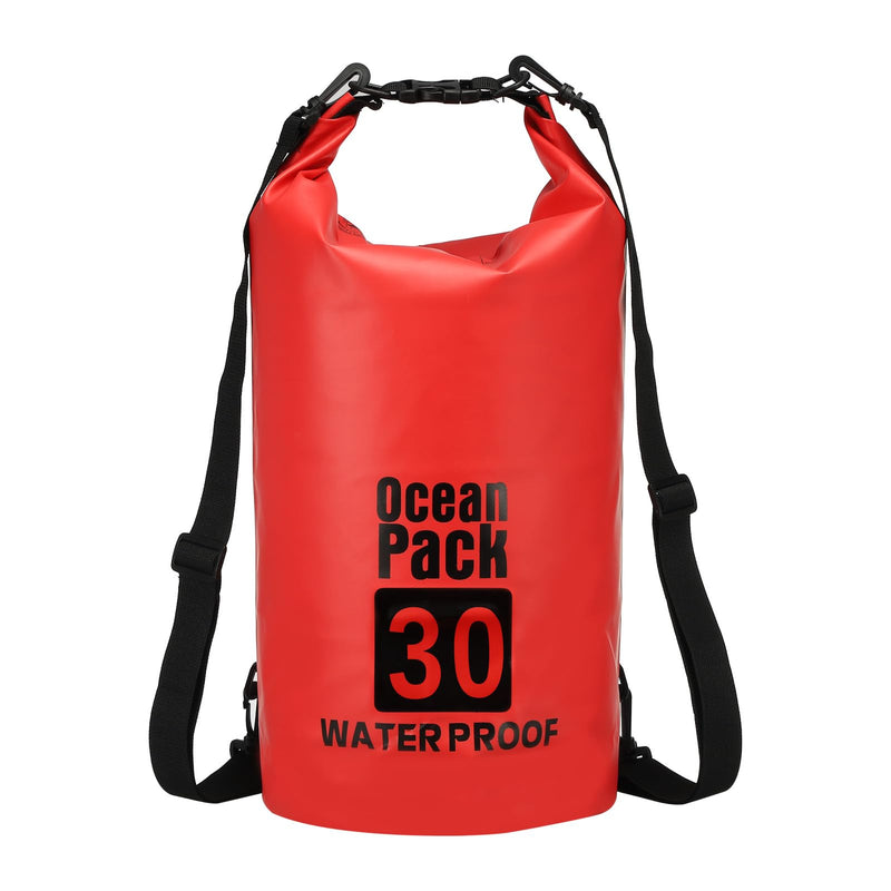 Waterproof Dry Bag, 30L Fit for Women Men Water Proof Bags Lightweight Dry Storage Floating Backpack with Whistle for Travel Backpacking Boating Kayaking Camping (Red) Red