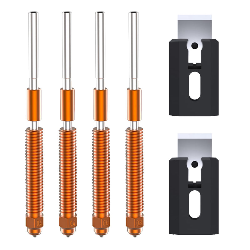 Creality Official K2 Plus Combo Nozzles 4PCS, Unicorn Quick-Swap High-Flow Nozzle Kits and 2PCS High Durability Filament Cutter Module Accessories for Creality K2 Pro Combo/ K2 Combo/Hi/Hi Combo 4PCS-K2PLUS-0.4*2+0.6+0.8