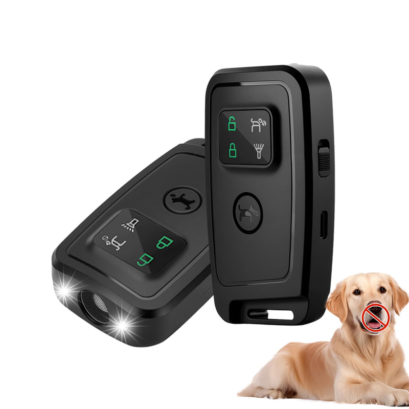 Dog Bark Deterrent Devices 2025 Ultrasonic Dog Repeller,Indoor Outdoor Bark Control Device with LED Flashlight,Barks No More Dog Training Device Tool,Black Black