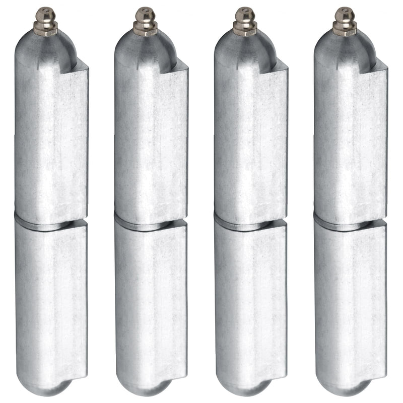 4 Pack 6" x 3/4" Aluminum Weld On Bullet Hinges, Weldable Barrel Hinges | Grease Zerk, for Trailer Gate 6" x 3/4" 4