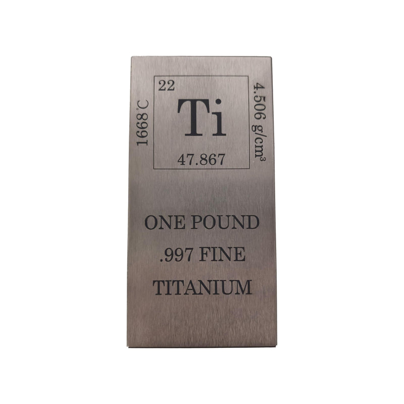 1 lb Titanium Block – 0.5" x 2.5" x 5" – 99.7% Pure Ti – Rectangular Ingot with Chamfered Edges – for Experiments, DIY & Collectors