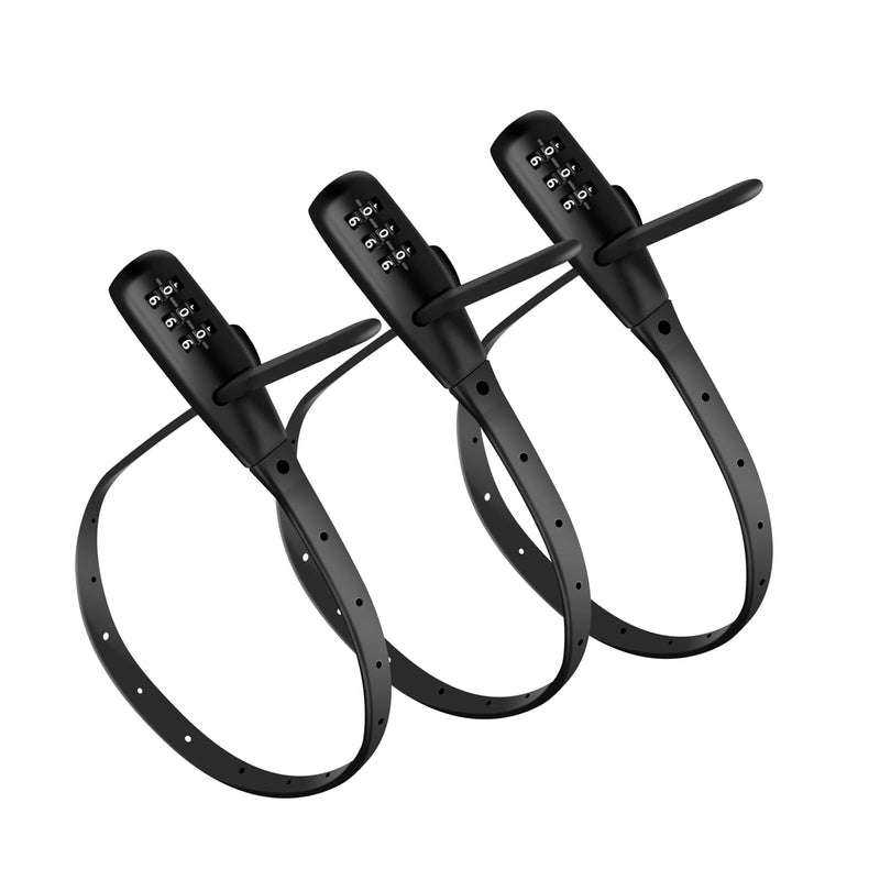 Adjustable Babyproof Lock, Easy Install on Cabinets, French Fridges, French Door, Baby Carriages, Kids Bikes, Helmet, Gates, Suit for Child & Adults, Versatile Safety Solution (3 Pack BlACK) 3 Pack
