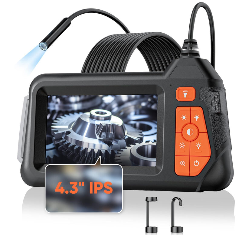 32.8FT Flexible Borescope Camera- 4.3" 1080P HD, IP67 Waterproof Industrial Endoscope Camera for Sewer/Automotive Pipe/Wall Inspection,1pack 1pack
