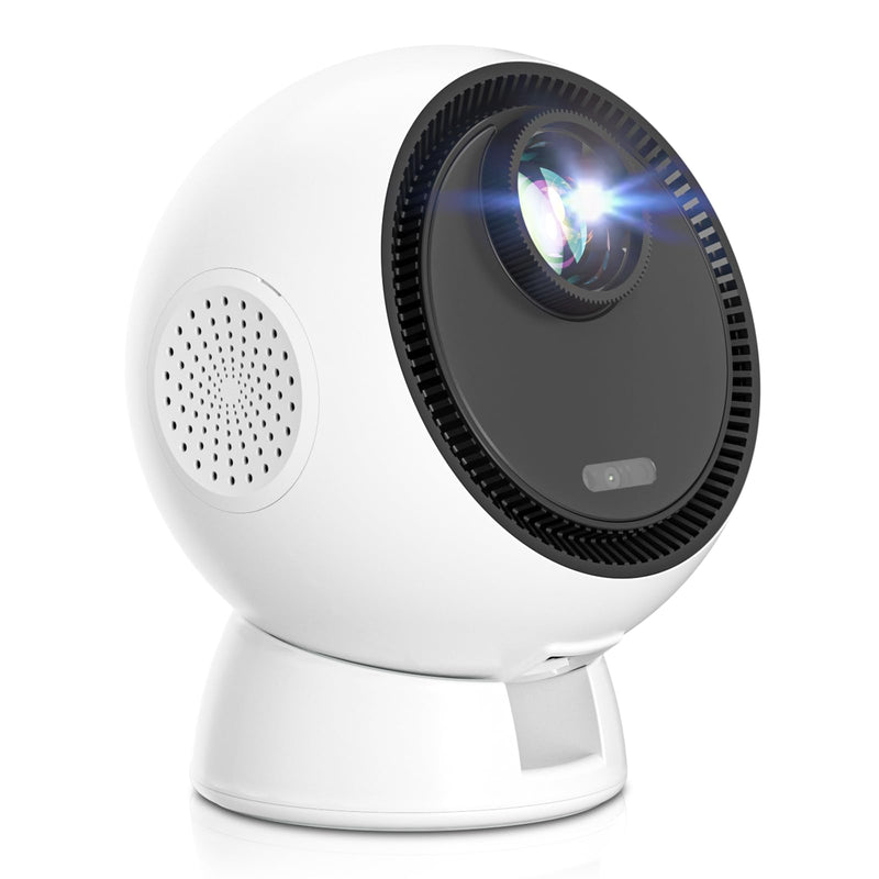 Mini projector，Smart Projector with Wifi and Bluetooth，Auto Focus，Built-in Android System,HiFi Speaker，Support 4k 1080HD Decoding ，Portable Projector Ideal for Home Outdoor Meetings