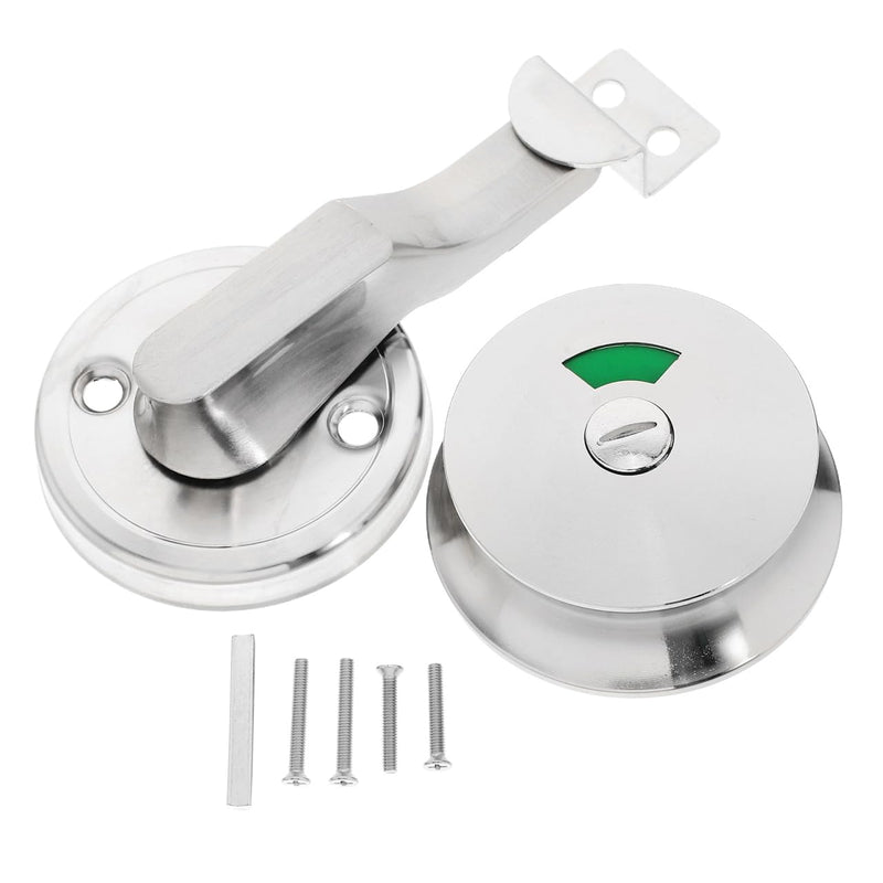 Hemobllo Bathroom Indicator Lock Stainless Steel Privacy Handle with Vacant Occupied Display Easy Install Door Latch for Public Toilet Partitions and Restrooms