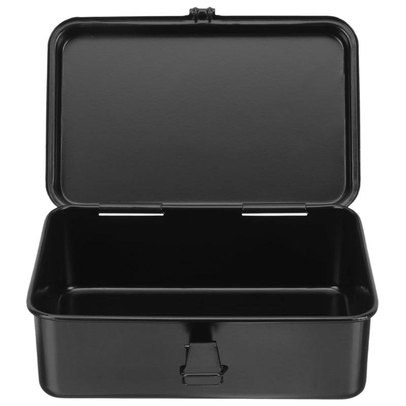 Tofficu Small Tool Box Metal Tool Box Organizer for Small Parts Portable Storage Case with Buckle 7.87 X 4.92 X 3.07 in for Home Garage Workshop