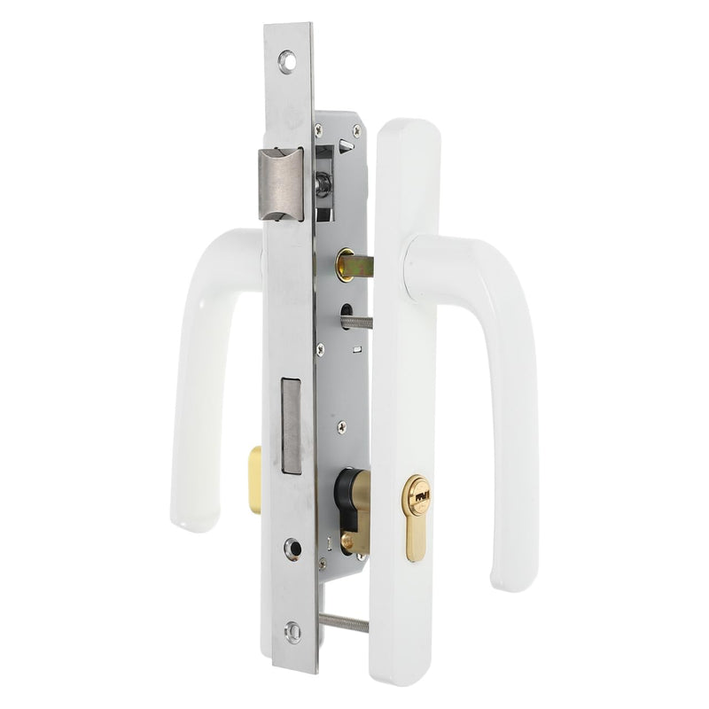 DOITOOL Lock Aluminum Alloy Replacement Handle with Lock for Security Easy to Install Sleek Design for Entry Patio Versatile Compatibility for Homes and Apartments White
