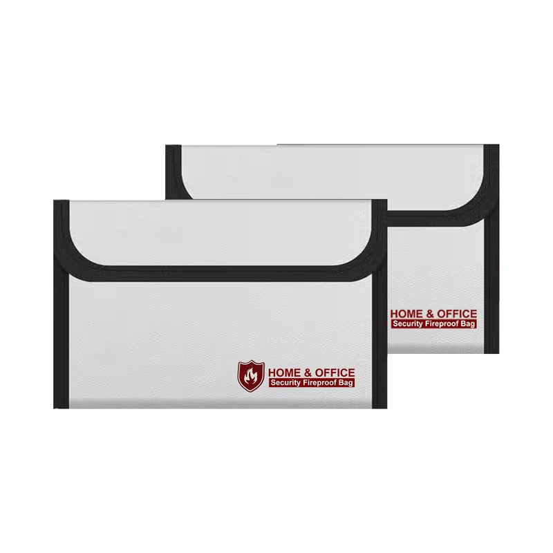 2-Pack Fireproof Document Bag and Fire Proof Money Bag for Cash 8.07x4.84’’,High Temperature Resistance up to 2000°F,Non-Itchy Silicone Coating,Fire and Water Protection for Cash,Passports,Documents