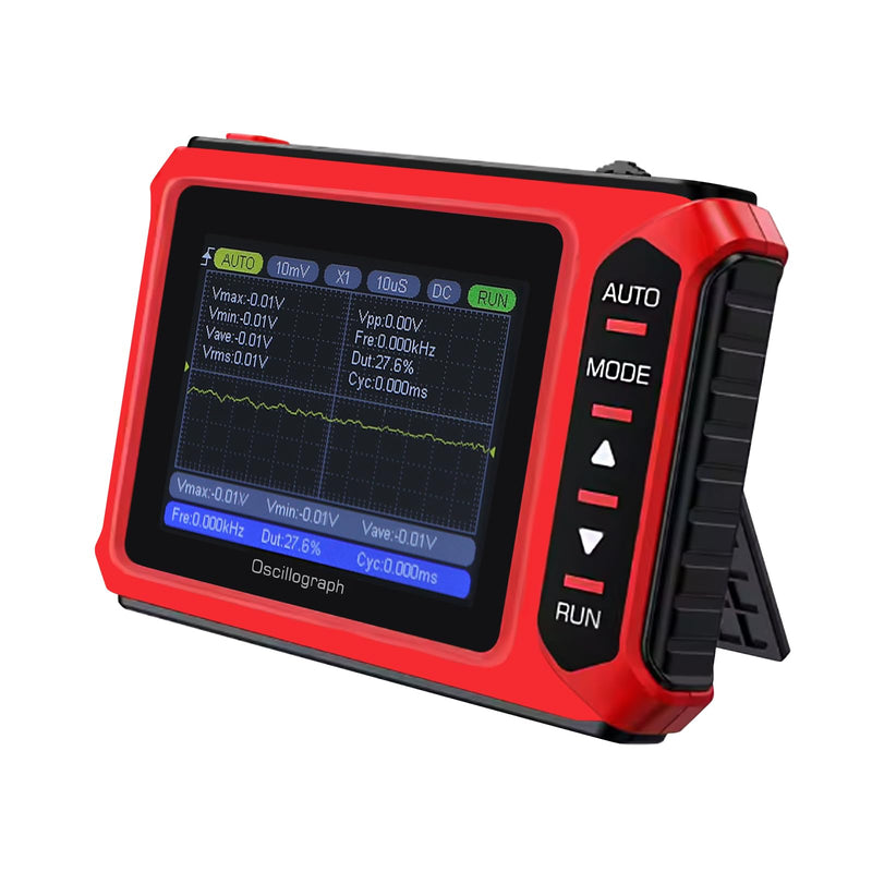 Handheld Digital Oscilloscope 2.8" Portable Automotive Oscilloscope Kit, 10MHz Bandwidth/48MS/s, Auto/Normal/Single Trigger, DDS Signal Generator (14 Waveforms) Mini Oscilloscope