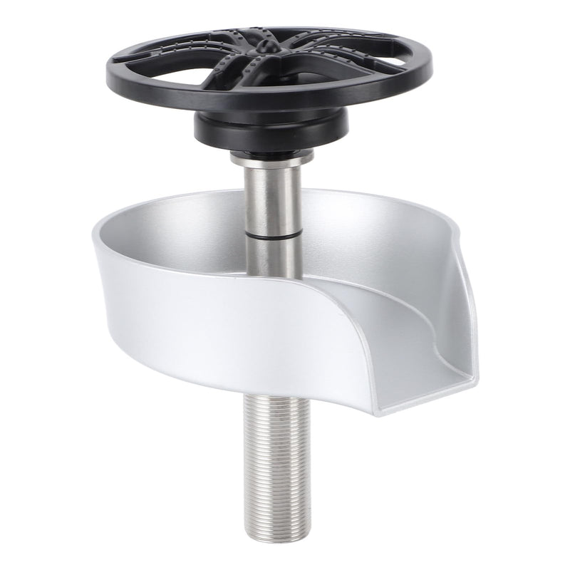 Automatic Glass & Cup Washer Sink Accessory with 360 Degree Rotating Spout Stainless Steel Dishwasher for Bottles Cups Utensils - Silver ABS Basin US 9/16