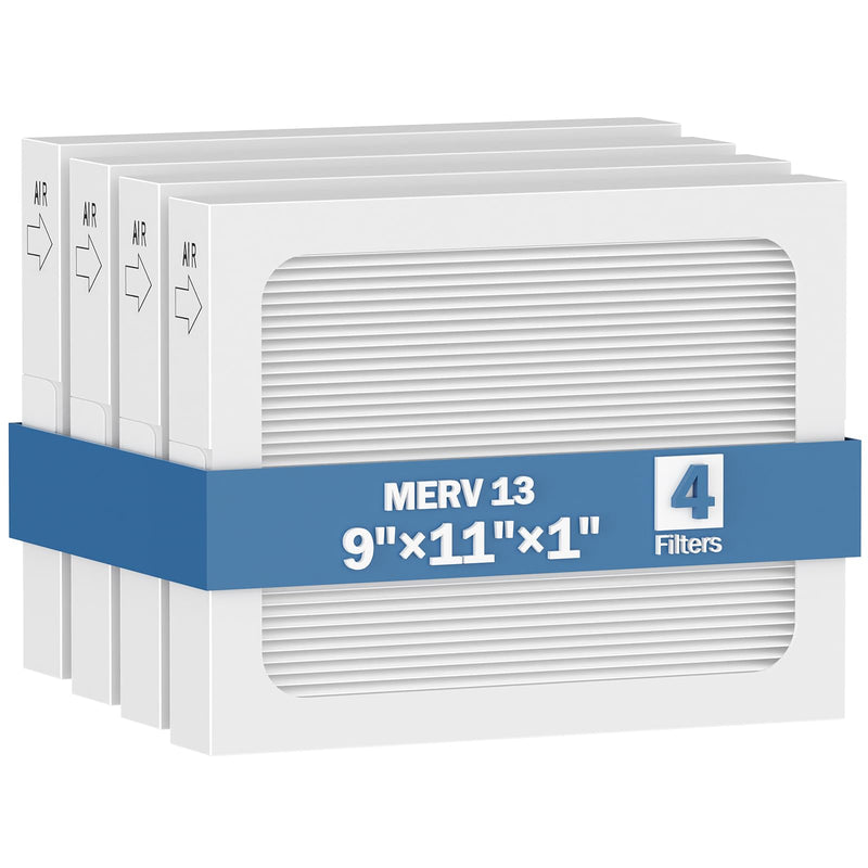 9 x 11 x 1 MERV 13 Replacement Dehumidifier Filter, 4 Pack (White)