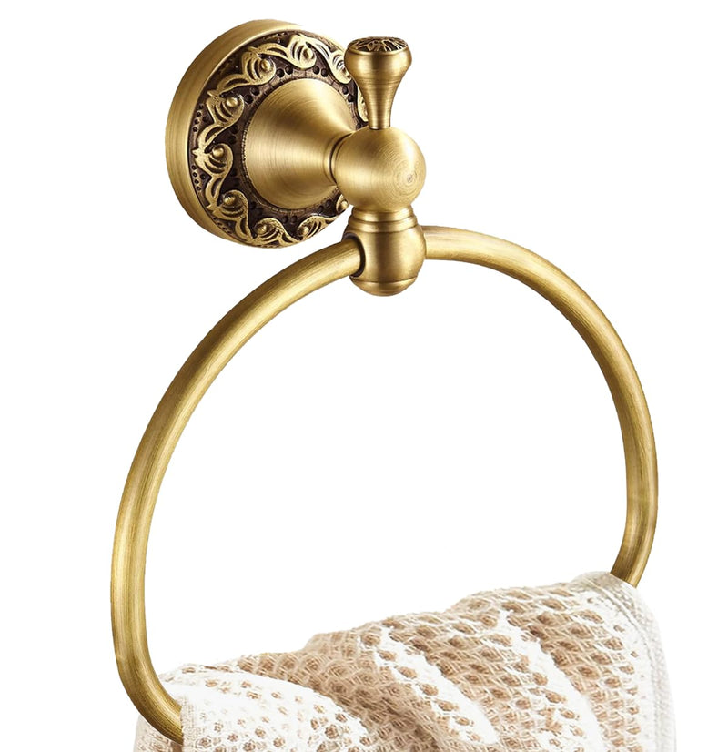 Brass Towel Ring - Bronze Towel Racks Wall Mounted Hand Towel Holder for Bathroom - Kitchen & Bathroom Towel Rack - Brass Towel Hanger - Bathroom Towel Holder - Hand Towel Rack