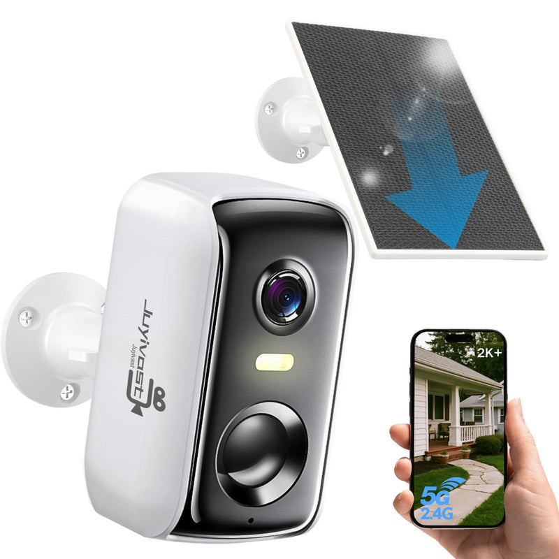 Security Cameras Wireless Outdoor, WIFI Cameras for Home Security with AI Motion Detection Spotlight Siren, Solar Panel Battery Powered, 2K Color Night Vision, 2-Way Talk, Waterproof, Cloud/SD Storage Q151SP-White