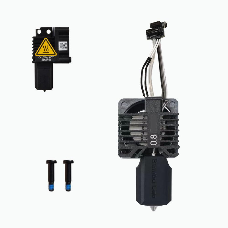 Bamboo Original P1P Hotend P1S Hardened Steel Hotend Kit Set with Fan, Complete Hot End Kit Assembly for Bambu LAB P1S,P1P 3D Printer (0.8MM)