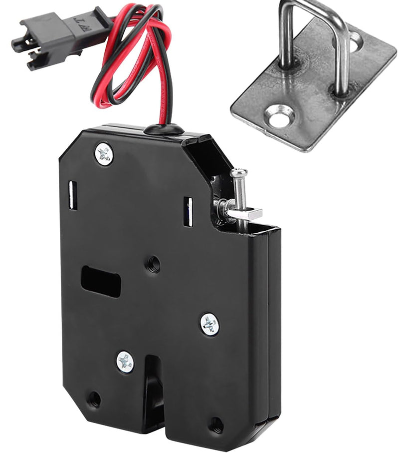 4PCS DC 12V 2A Electromagnetic Hidden Door Latch Locks, 150kg Force Magnetic Cabinet Locks, 1000000 Times Electromagnet Solenoid Lock (4) 4