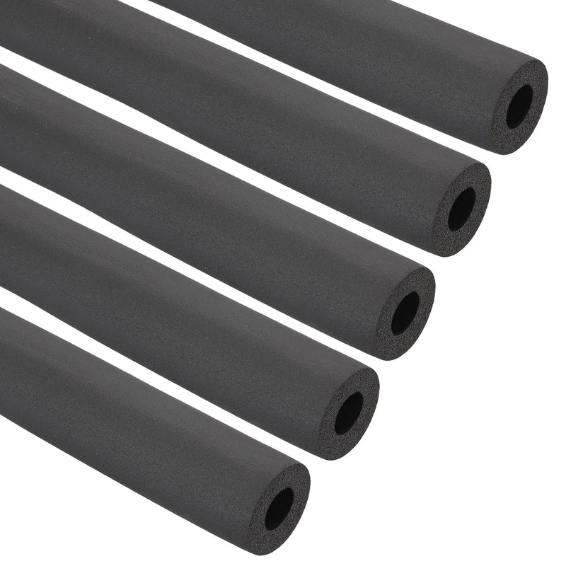 PATIKIL 1/2"x1-1/4"x5.91Ft Pipe Insulation Foam Tube 0.35" T Black 5Pcs 6Ft x 1/2" x 1-1/4"