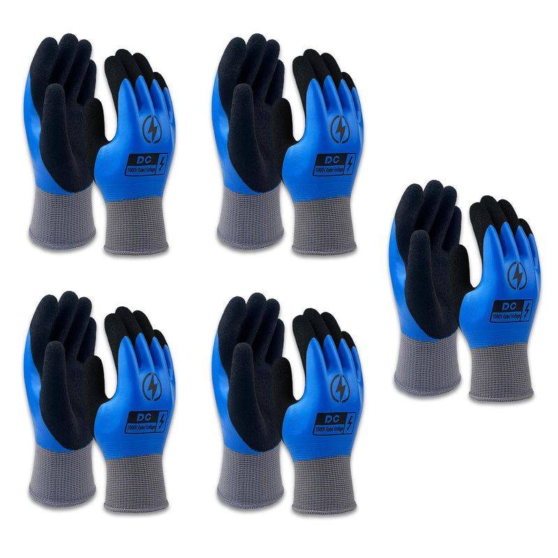 5 Pairs Insulated Electrician Gloves 1000V Voltage Resistant Flame Retardant Work Gloves, Electrical Rubber Non-slip Texture Design for Electricians Prevent Shock 1000V-5pairs