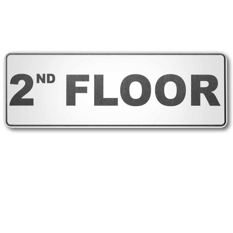 Blulu 2nd Floor Sign with Double Sided Tape Stainless Steel Floor Number Sign for Door 2.76 in x 7.87 in Durable Metal