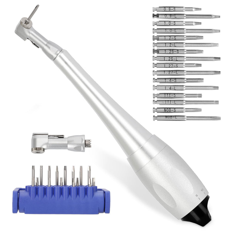 Implant Universal Hex Driver Screw Screwdriver Kit, with (5-35N.Cm) 7 Kinds of Torque +16 Universal Screws, Metal Plate Lock Design, Dual Head Design, for Dental Clinic