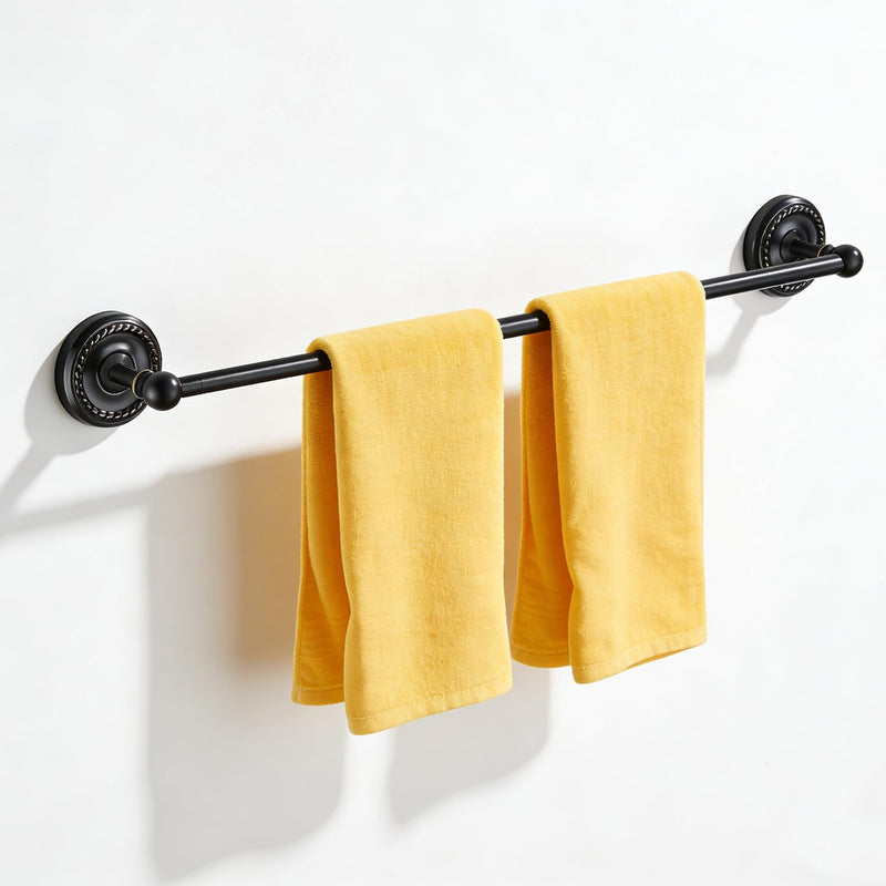 Towel Racks for Bathroom, NEWRAIN Adjustable Retractable 15-27 Inches Brass Towel Bar, Oil Rubbed Bronze Wall Mounted Towel Holder, Towel Rod for Kitchen Ring