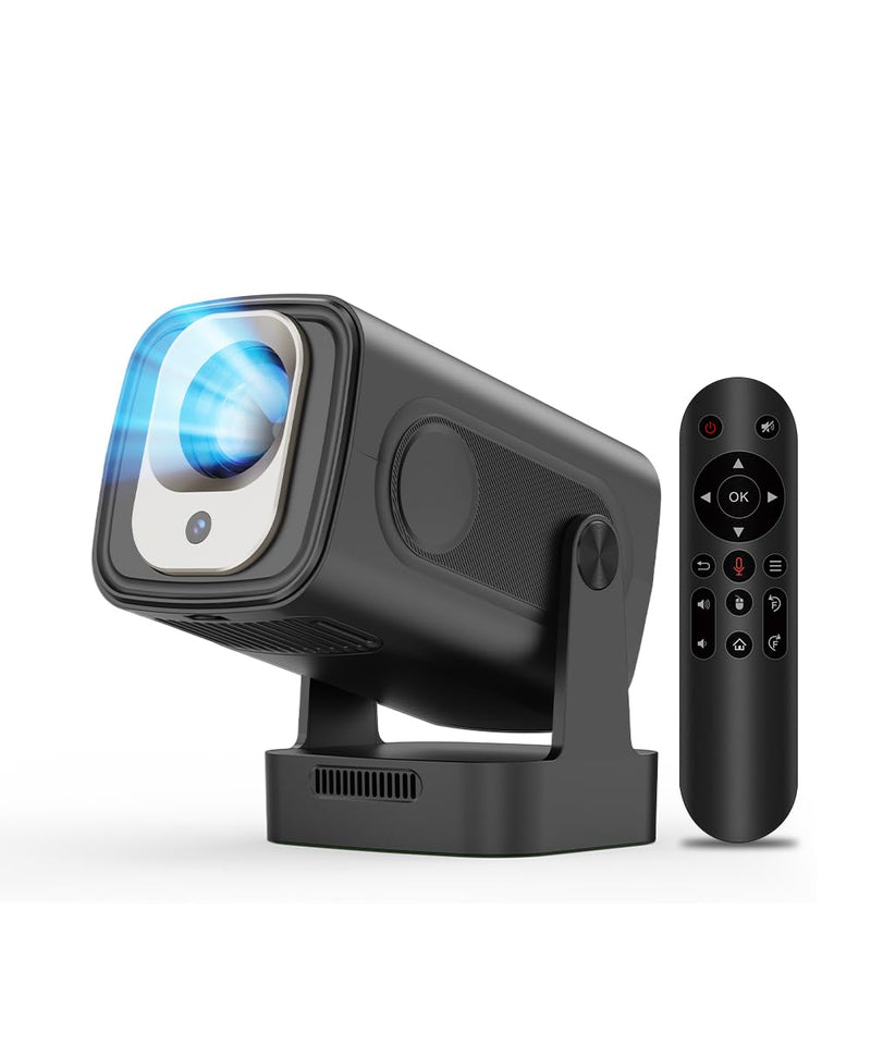 【Auto Focus &1080P】Alwtniet Mini Portable Projector, 4k Support Smart Proyector with Wifi and Bluetooth For Outdoor, 5W Speaker, Built in Apps,Home Theater, Bluetooth Movie Projector (Black) Black