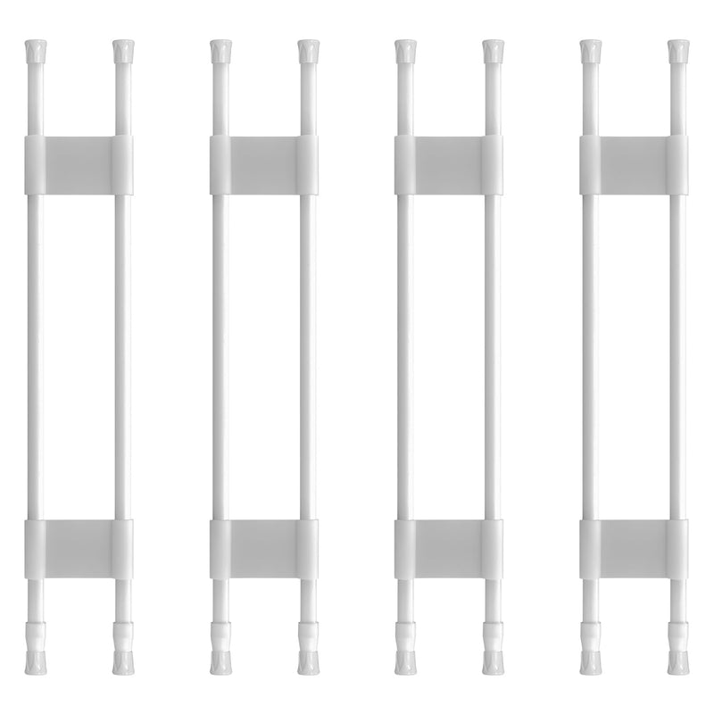 4 Sets Double RV Refrigerator Bars,RV Tension Rods with Adjustable Length 19.5-36.7'', Non-Slip RV Refrigerator Bars for Camper Refrigerator,Kitchen,Closet, Bookshelf,Cupboard-White 19.5-36.7 Inch