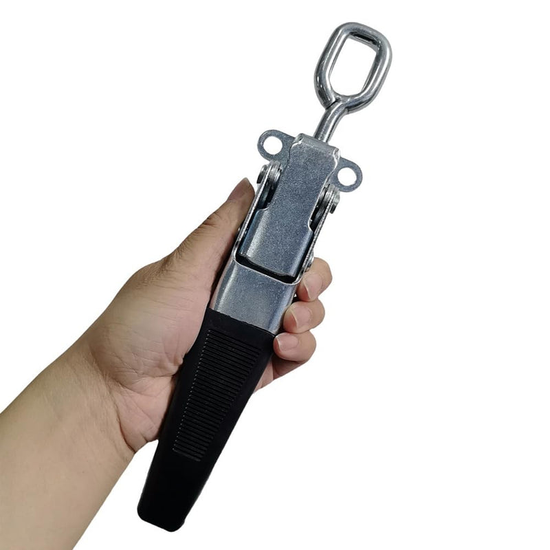 11.8Inch Heavy Duty Toggle Latch Clamps, Latch Clamp for Door Shed Gate,Tailgate Trailer Garage, Utility Trailer Gate, Container, Fence,Cookware Lid Locks and Door Locks (1 Pack-Black) 1 Pack-black