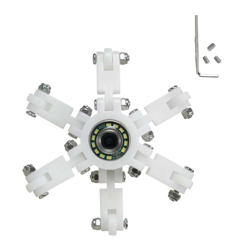 23mm Sewer Inspection Camera Protective Cover, 104mm Sewer Camera Head Center Guide Wheels,White Plastic, Accessory for Pipes Over 104mm