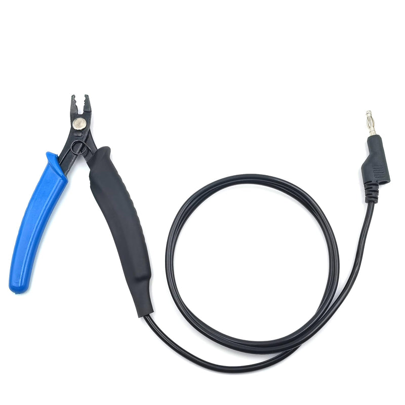 Grounded Plier, Precise Control Unleash Unrivaled Precision for Fine Chain Welding, 3ft Cable Secure Connection, Ideal for Permanent Jewelry Fine Chain Welding, Bule Plier & Black Cable