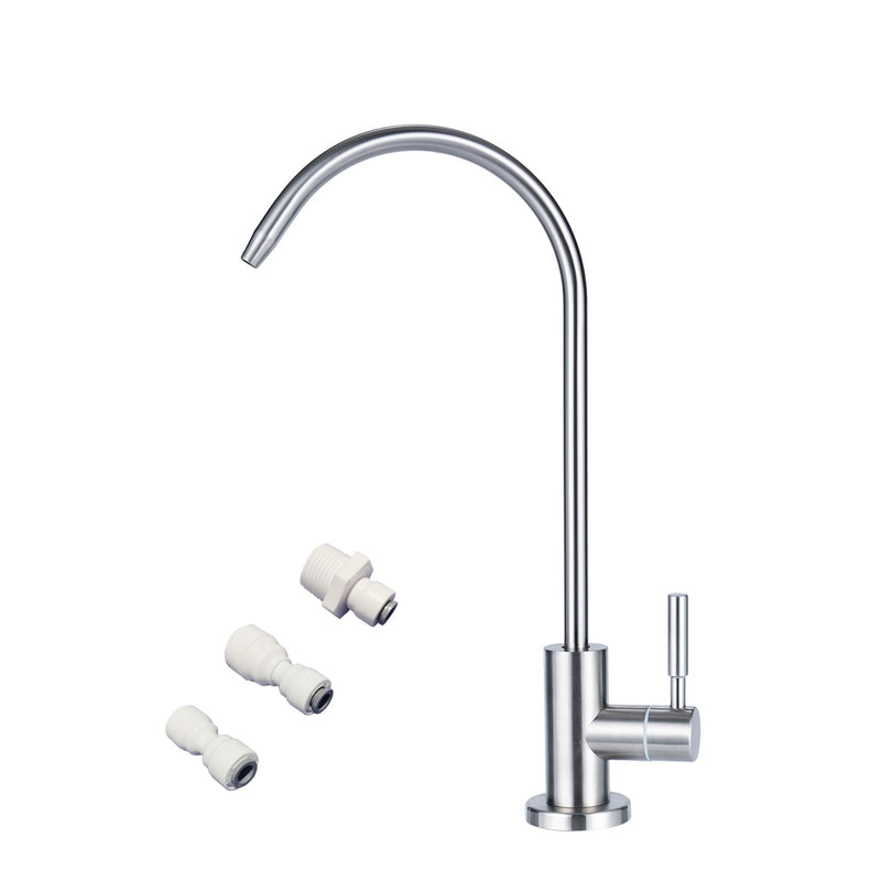 Stainless Steel Drinking Water Faucet, Non-air Gap ro Faucet for Sparkling Water, Cooler Water, Other Reverse Osmosis Water Filtration System (Brushed Nickel 2) Classic