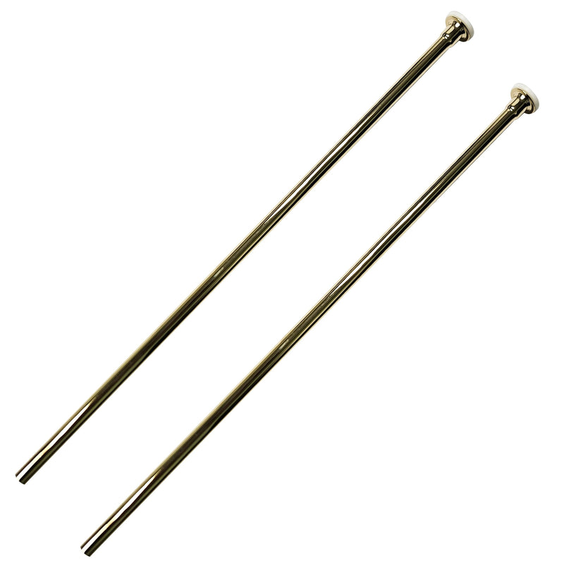 Westbrass D124-2-01 3/8" x 20" Brass Flat Head Toilet Riser Supply Line, Polished Brass (2-Pack) 2 Pack