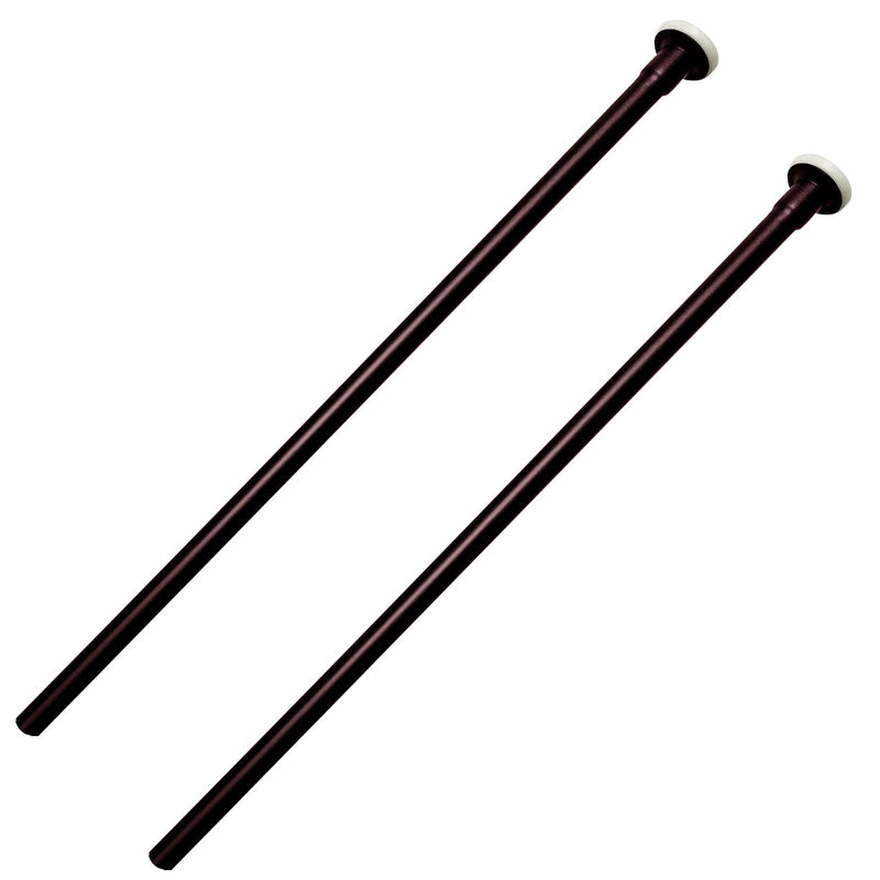 Westbrass D123-2-12 3/8" x 12" Brass Flat Head Toilet Riser Supply Line, Oil Rubbed Bronze (2-Pack)