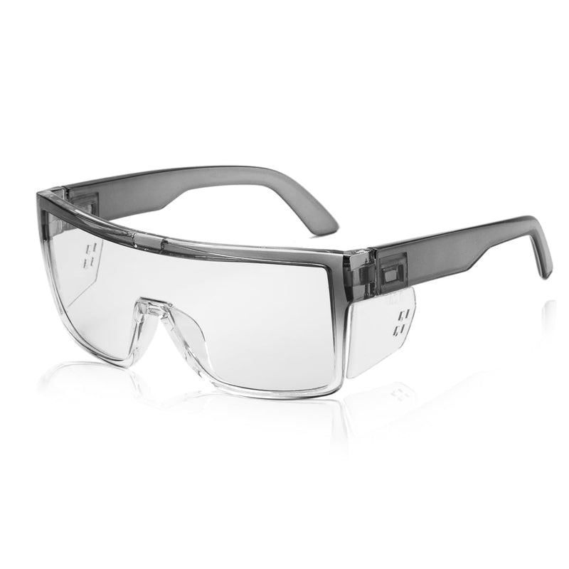 Transition Photochromic Safety Glasses For Men Women Wrap Around Safety glasses with Anti bluelight UV Protection Two Tone(grey)