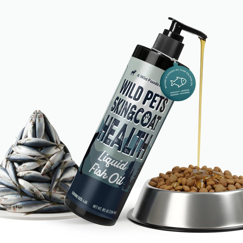 Wild Dog Fish Oil - Premium Multi-Fish Blend for Skin & Coat Health - More Potent Than Salmon Oil for Dogs - 1437mg of Omega 3 for Dogs - EPA & DHA – 8 fl oz Pump - NewNest Australia
