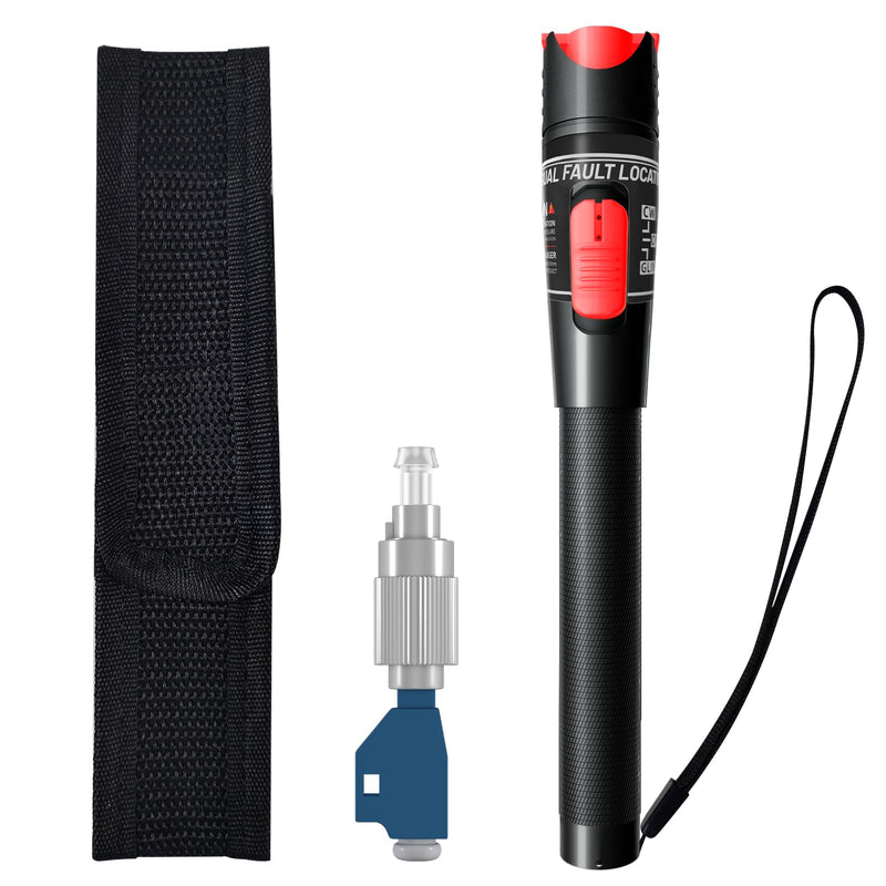 Visual Fault Locator 50KM - VFL Fiber Optic Tester Kit with FC/LC/SC/ST Compatibility - Single Mode 9/125μm for Data Centers & FTTH Network 50 VFL + FC/LC Connector