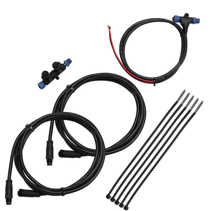 EVRBUL NMEA 2000 Starter Kit, Marine Grade NMEA 2000 Backbone Cables Drop Cables Dual Tee Connector Compatible with Lowrance Simrad Garmin Device