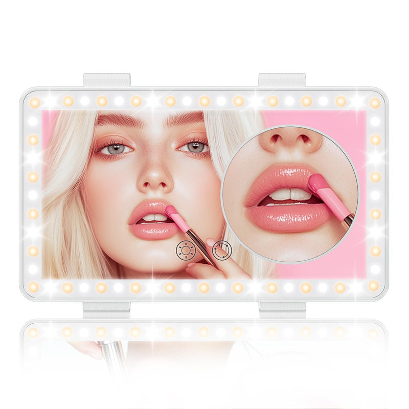 SEALIGHT Car Sun Visor Vanity Mirror, Dimmable Touch Control 1X/3X Magnification Makeup Mirror with Lights, Rechargeable 3 Light Modes & 60 LEDs, Universal for Car Truck SUV