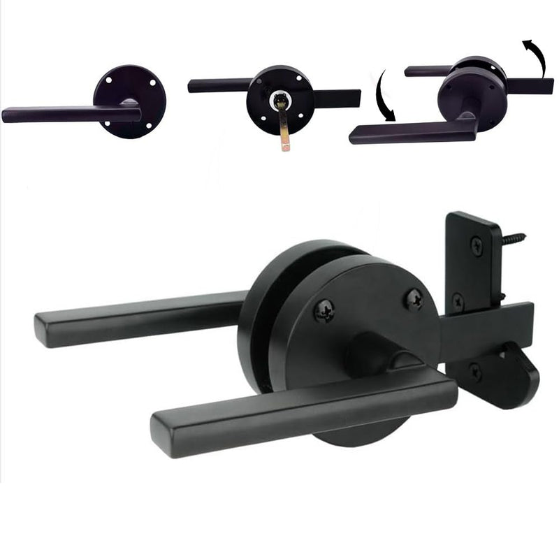 Gate Latch for Wooden Fence Double Side Gate Latch Heavy Duty Swinging Door Latch Gate Hardware for Outdoor Fence, Wooden Gates, Pool Gate, Backyard, Gardens (L) L