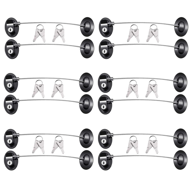 12 Pack Refrigerator Locks with 24 Keys,Child Safety,Refrigerator Lock Combination,Mini Fridge, File Drawer,Toilet Seat Lock with Strong Adhesive (Black) Black 12 Pack