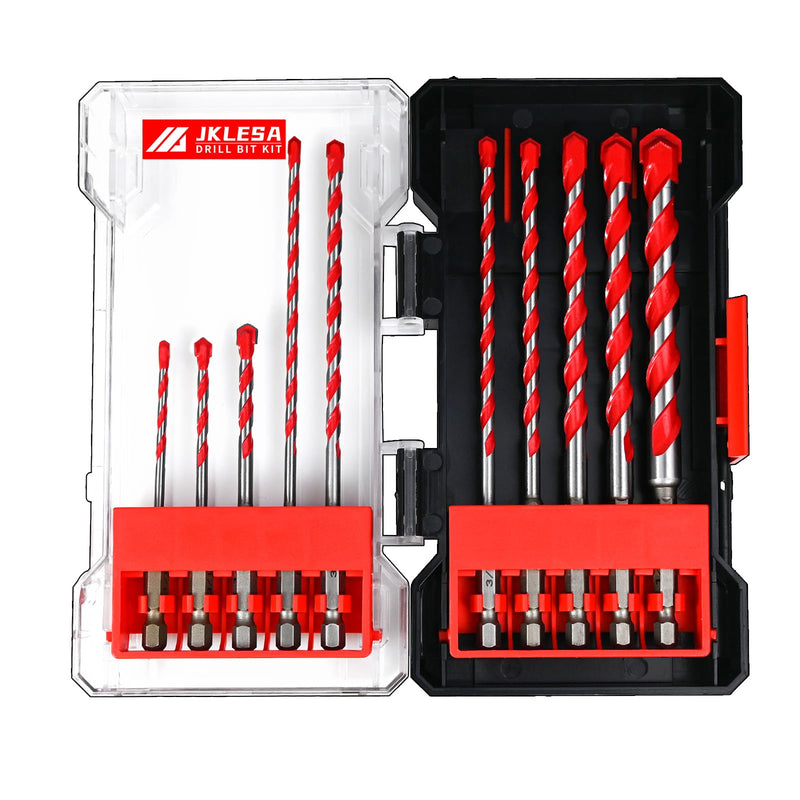 48-20-9058 10-Piece Impact Duty Carbide Concrete Hammer Drill Bit Set | Concrete Hammer Drill Bit Compatible with Milwaukee Tool, Masonry Drill Bits Set for Concrete, Stone, Brick with Storage Case