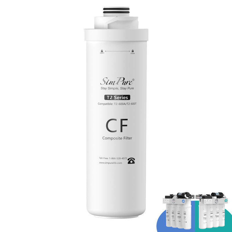 SimPure T2 Series CF Filter Replacement Cartridge Only for Model T2-600T, T2-600A, 6 Months Replacement Cartridge (1 Pack) CF Filter (T2-600T/T2-600A)