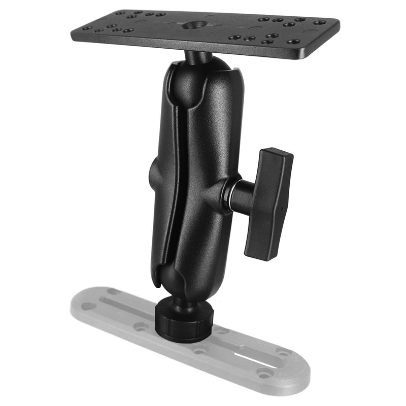 Aluminum Fish Finder Mount with T-Bolt Track Ball, Depth Finder Mount with 1.5"/C Size Ball for Boat/Kayak Track, Marine Electronic Stand, Compatible with Garmin, Lowrance, Humminbird and More