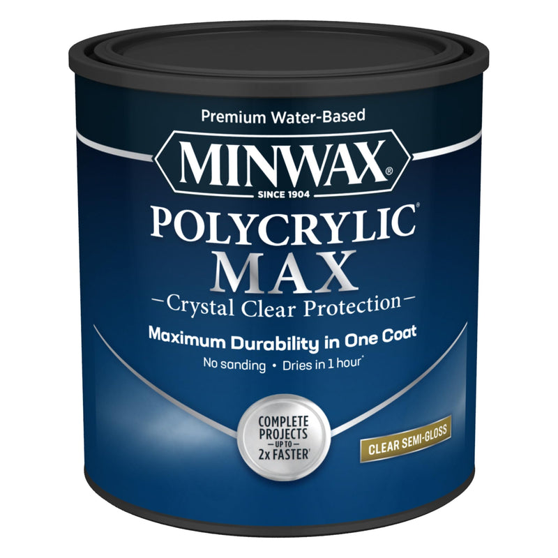 Minwax Polycrylic Max , Semi-Gloss, Clear, 1 Quart