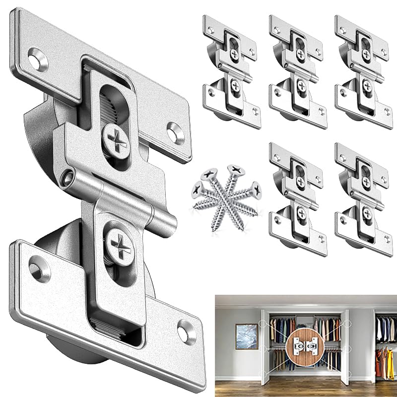 Bifold Hinges,Bifold Door Hinges,Folding Door Hinges,Folding Hinges,Bifold Cabinet Door Hinge,Double Cup Concealed Hinge for Cabinets,Closet and Furniture（6 Pack） 1